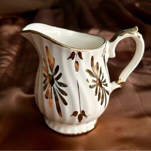 Vintage Sadler England white and gold creamer